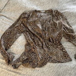 Gorgeous Ronny Kobo leopard wrap top